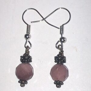 Elegant Dainty Purple Boho Beaded Earrings
